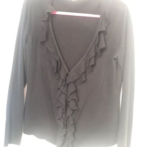 New York & Company Ruffled Cardigan sweater
